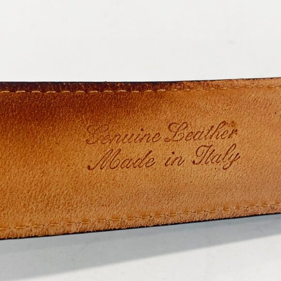 Brooks Brothers Mens Dress Belt Black Genuine Leather Shiny Finish Italy 40 - Picture 5 of 11